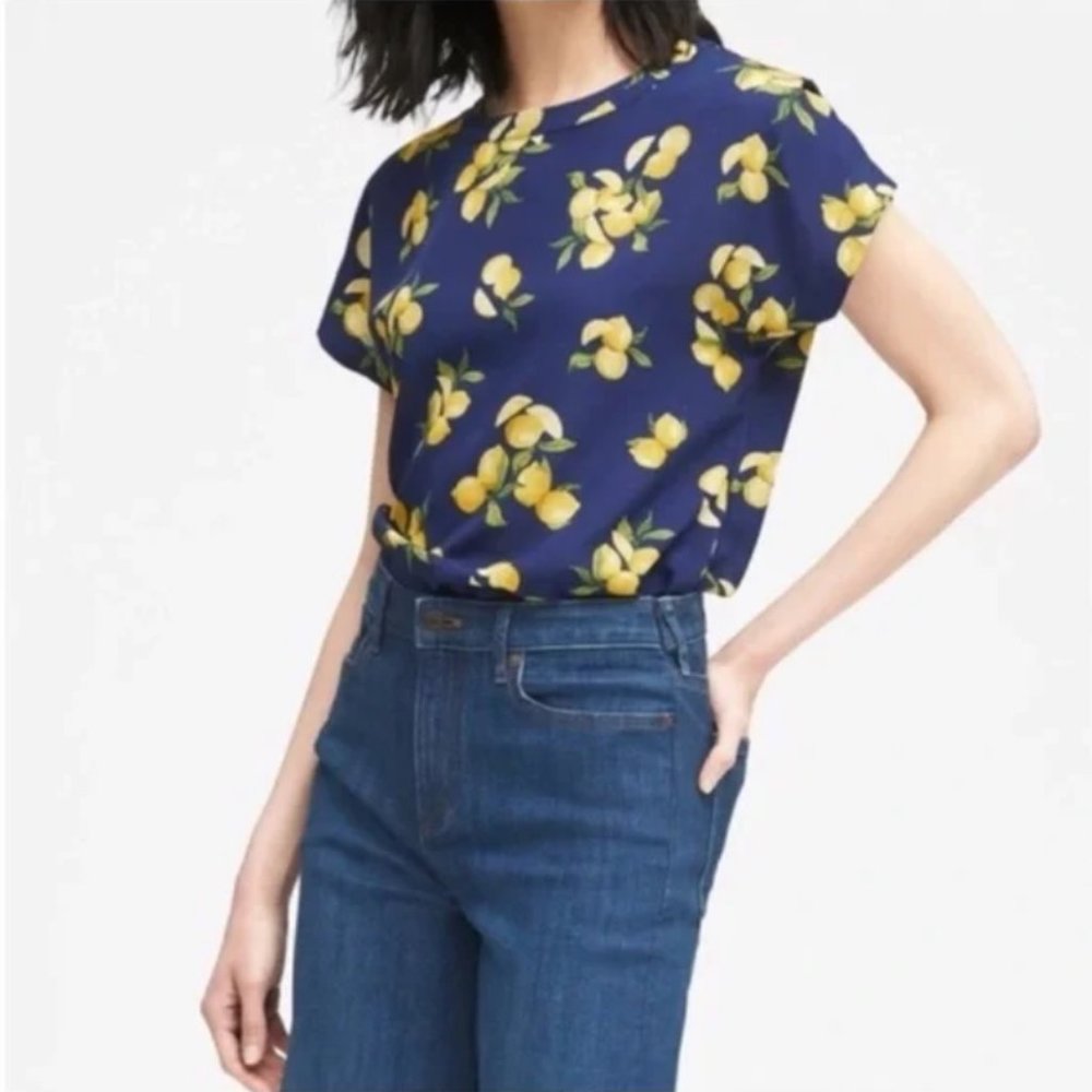 Banana Republic Lemons Blouse Women's S - Picture 1 of 4